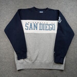San Diego Toreros Sweatshirt Mens Large Navy Gray NCAA College Blue 84